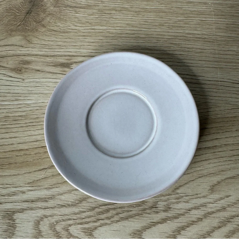 Set of‎ 5 Frankoma Bone White Cream Tea Cups and Saucers Handmade Art Pottery